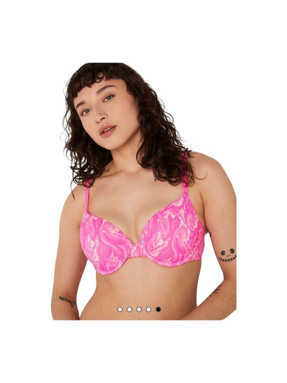 NEW Pink Victoria Secret Wear Everywhere Atomic Pink Marble Push Up Bra 38DD